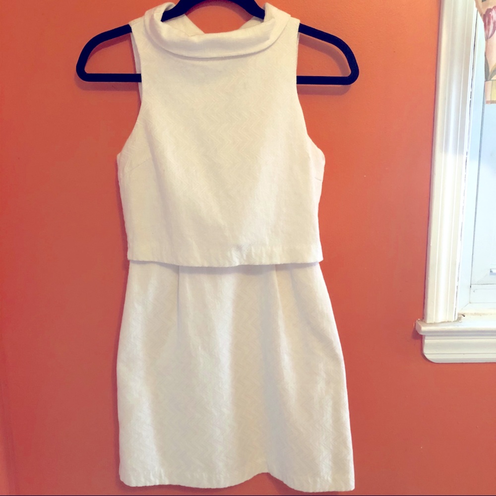 White collared mini dress